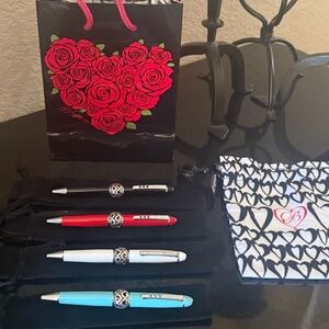Brighton Pen Pal Short Pen  w/heart charm Black Ink NWT